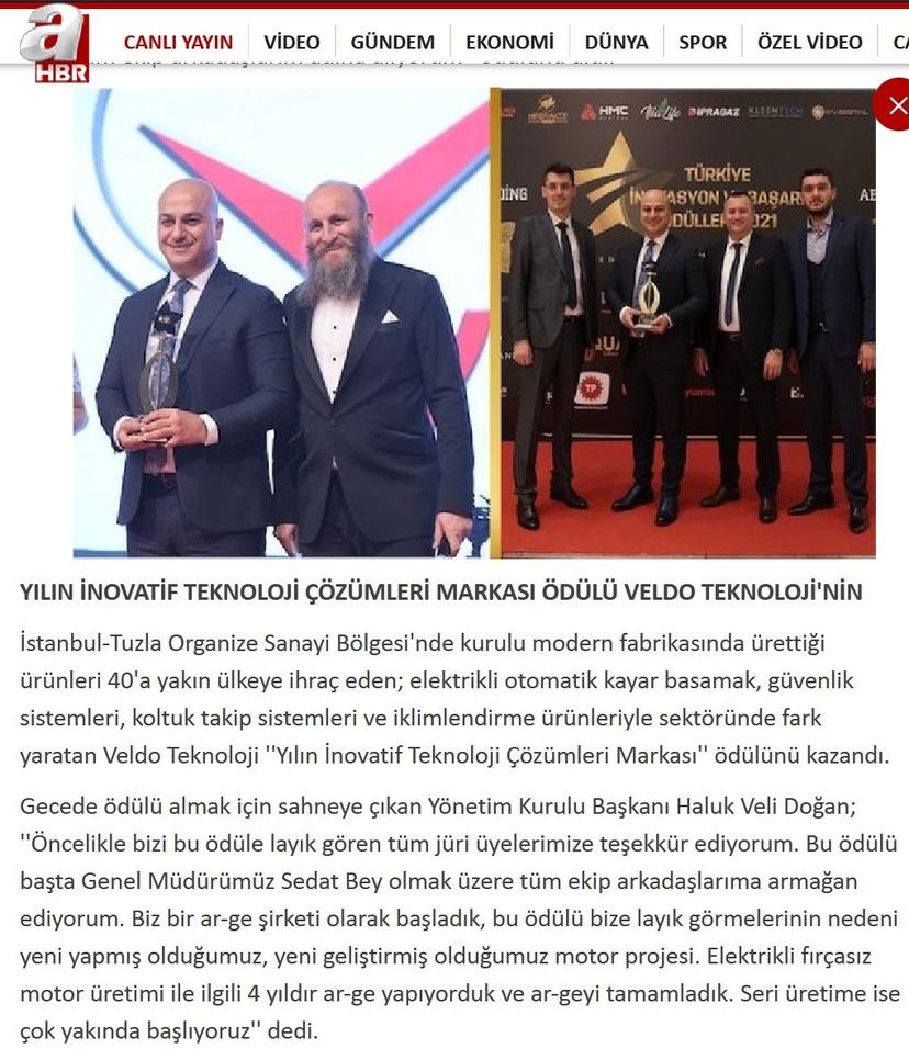 2021 Yılının İnovatif Teknoloji Çözümleri Markası Ödülü